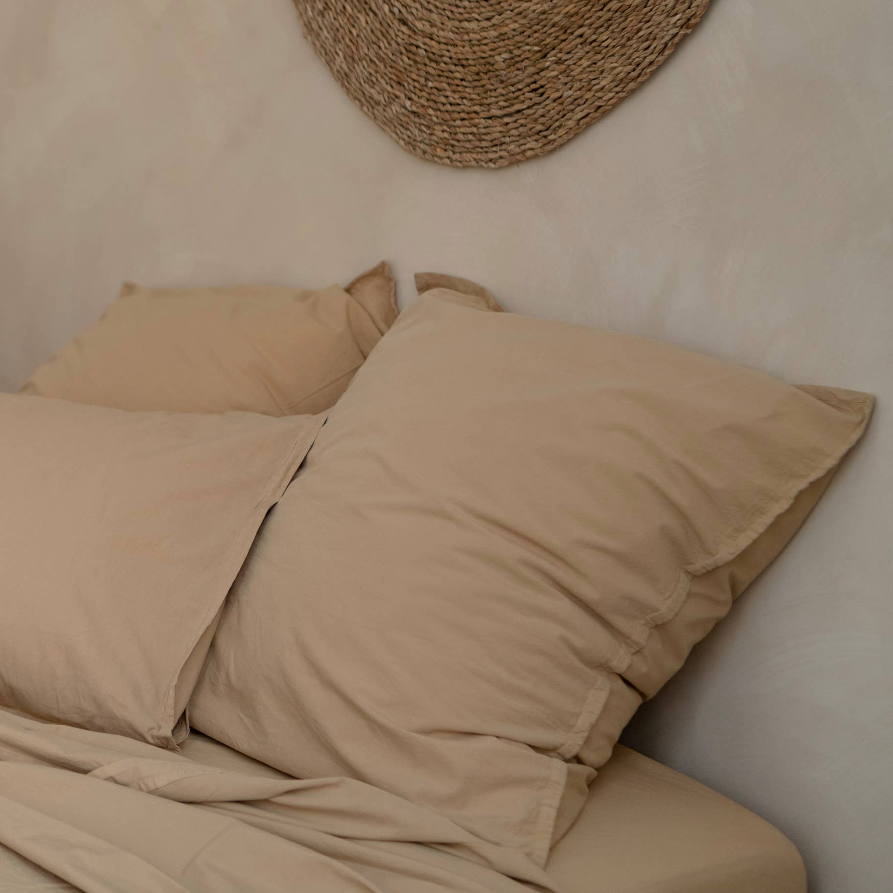 Taie d’oreiller OONA en percale de coton lavé