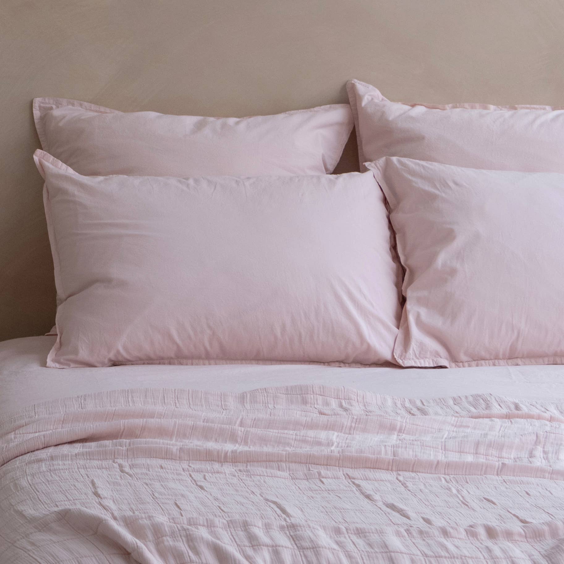 Taie d’oreiller OONA en percale de coton lavé