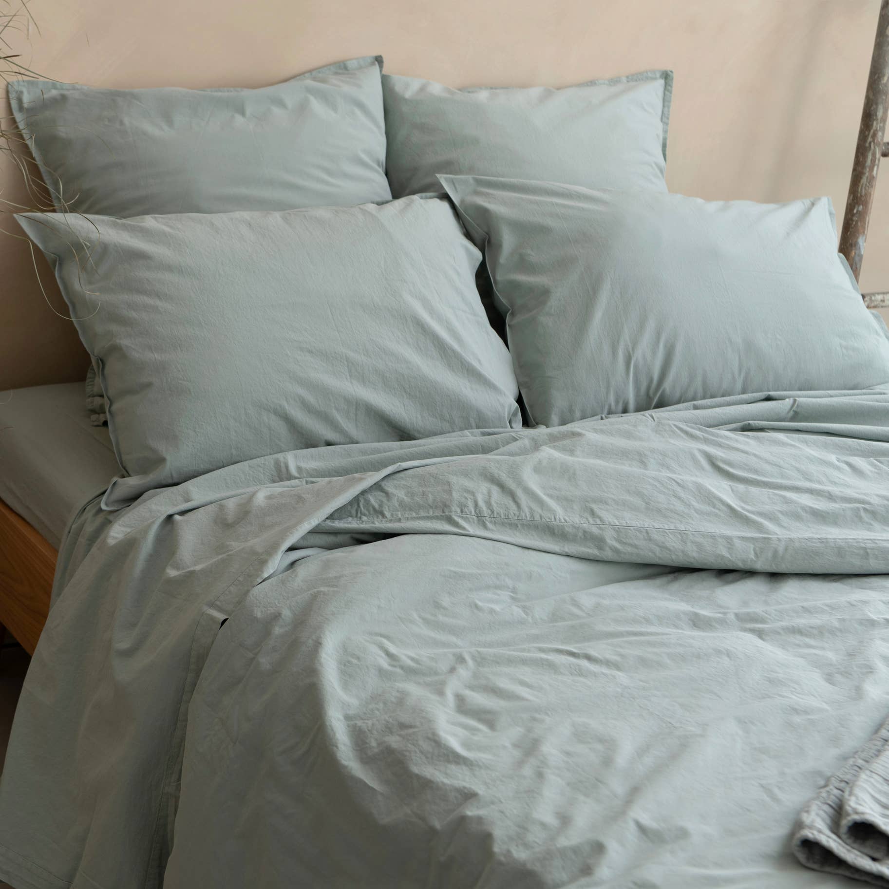 Taie d’oreiller OONA en percale de coton lavé