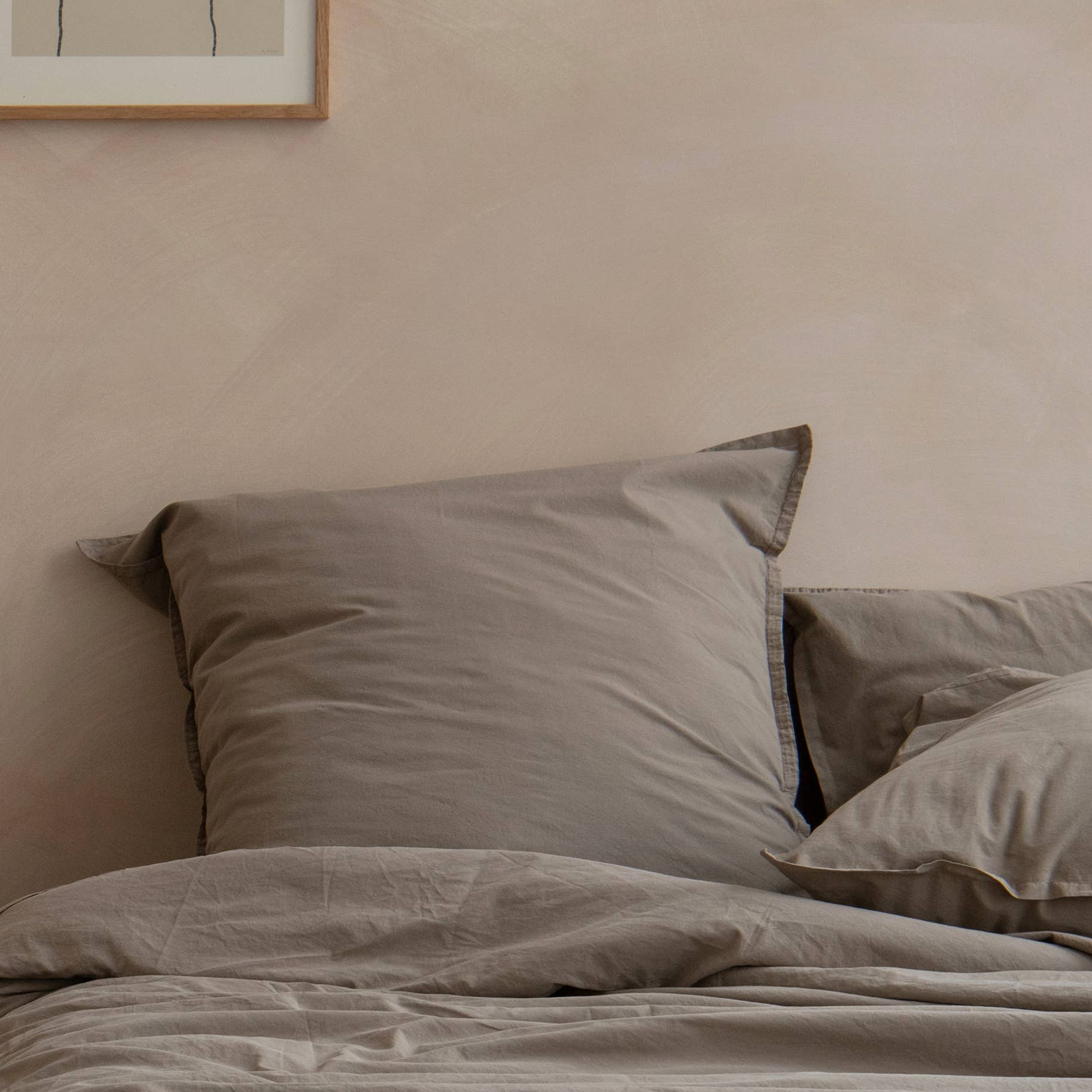 Taie d’oreiller OONA en percale de coton lavé