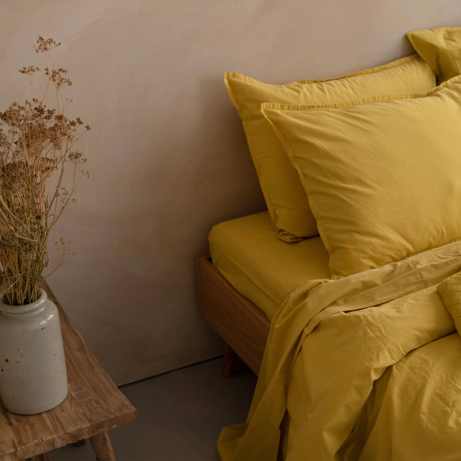 Drap housse OONA en percale de coton lavé