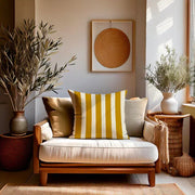 Coussin rayé en coton