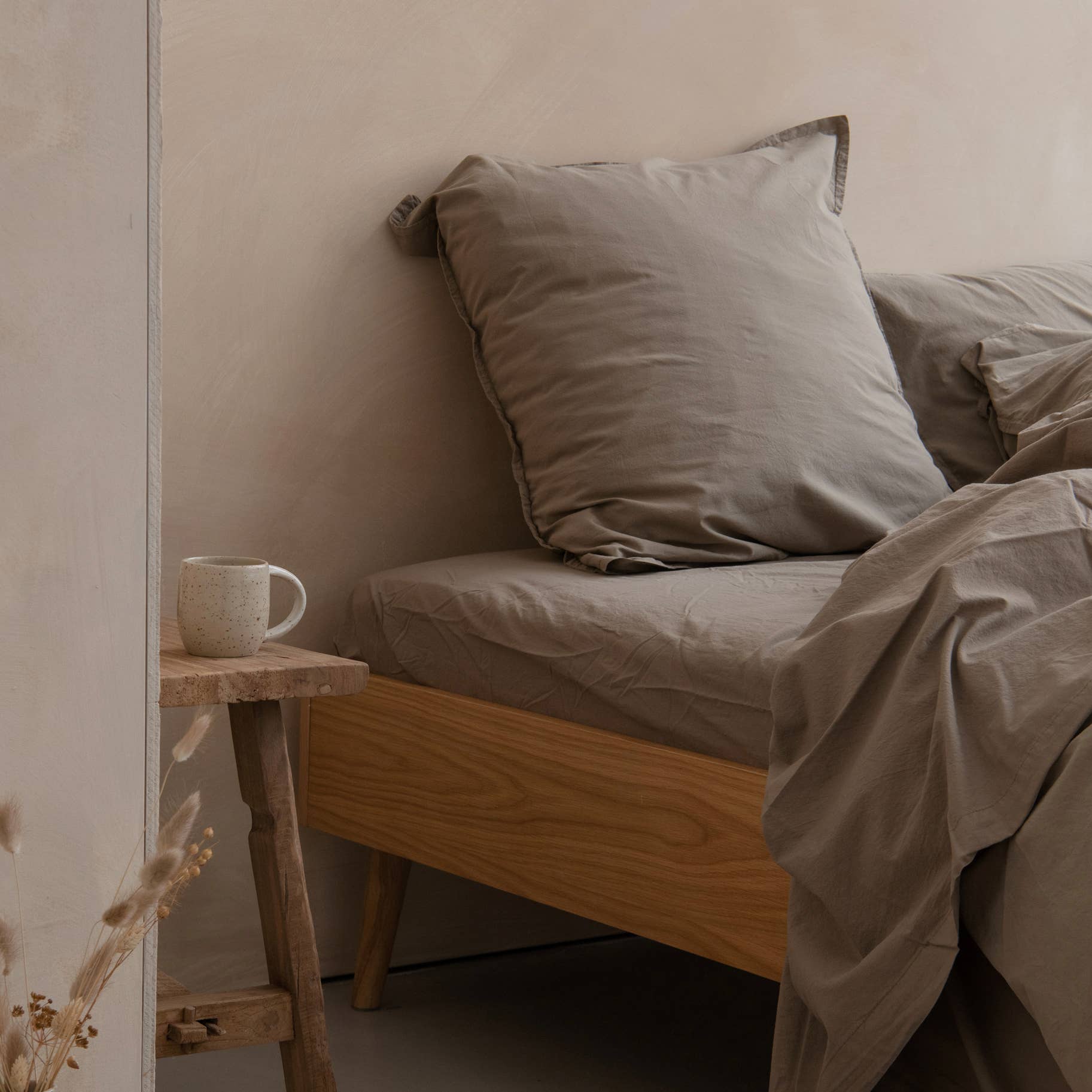 Drap housse OONA en percale de coton lavé