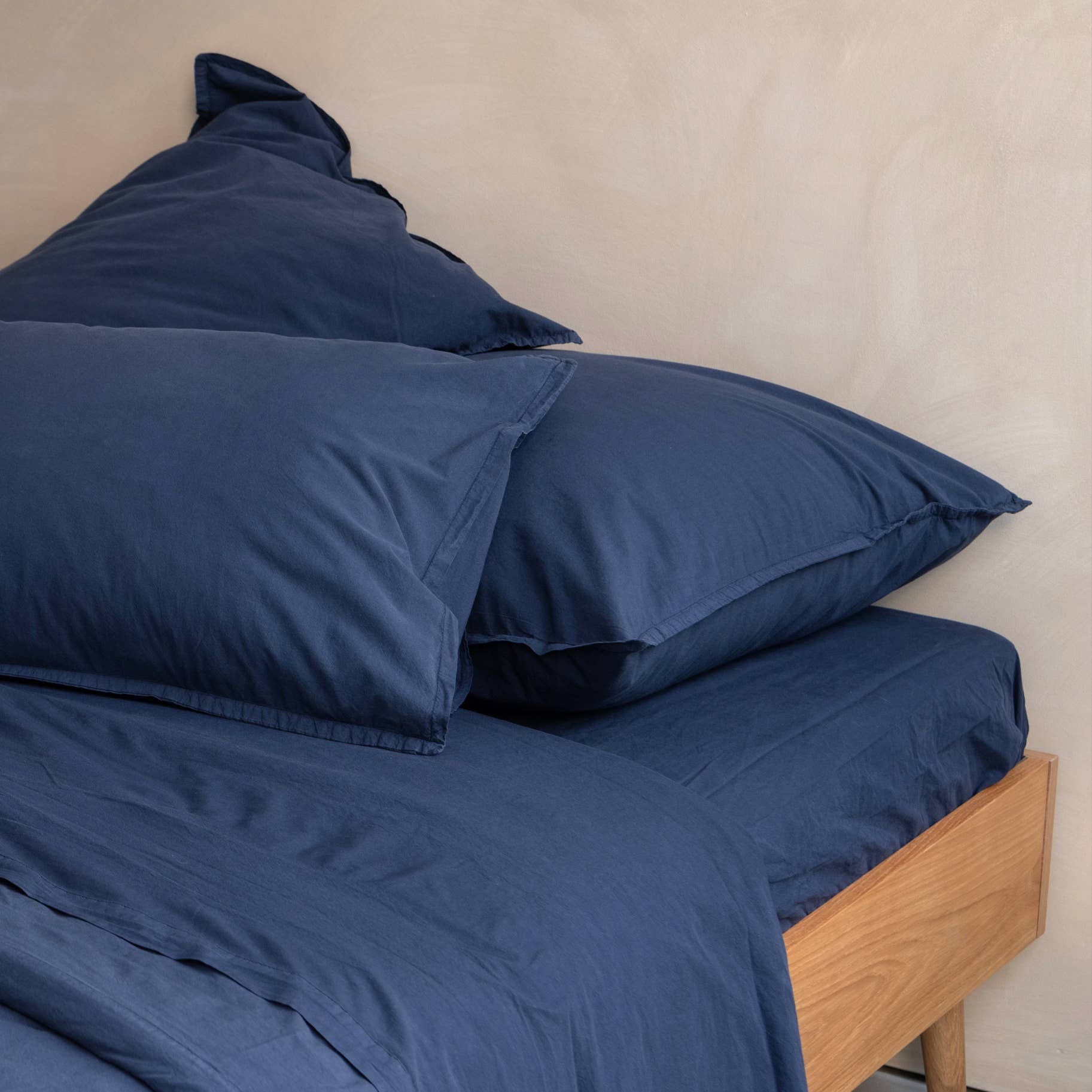 Drap housse OONA en percale de coton lavé