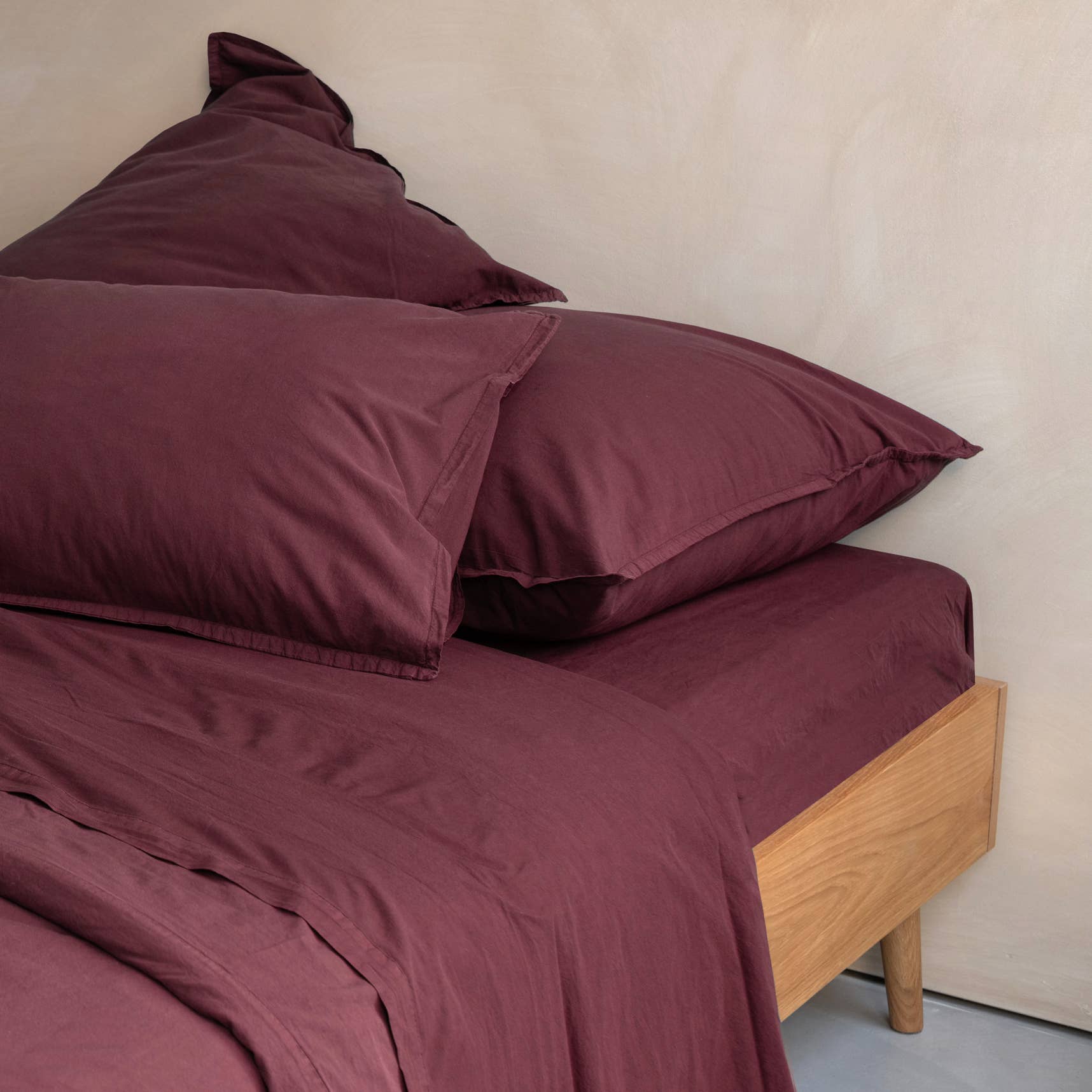 Drap housse OONA en percale de coton lavé