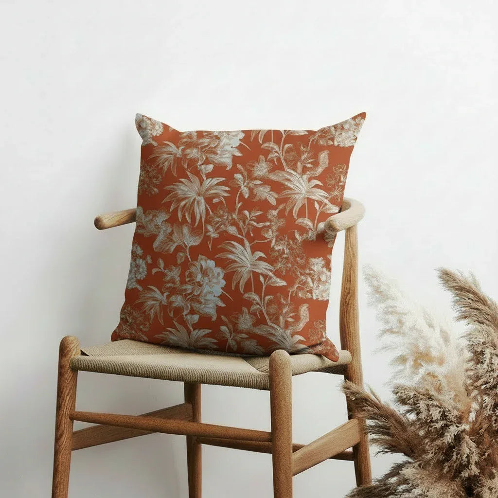 Coussin floral en coton