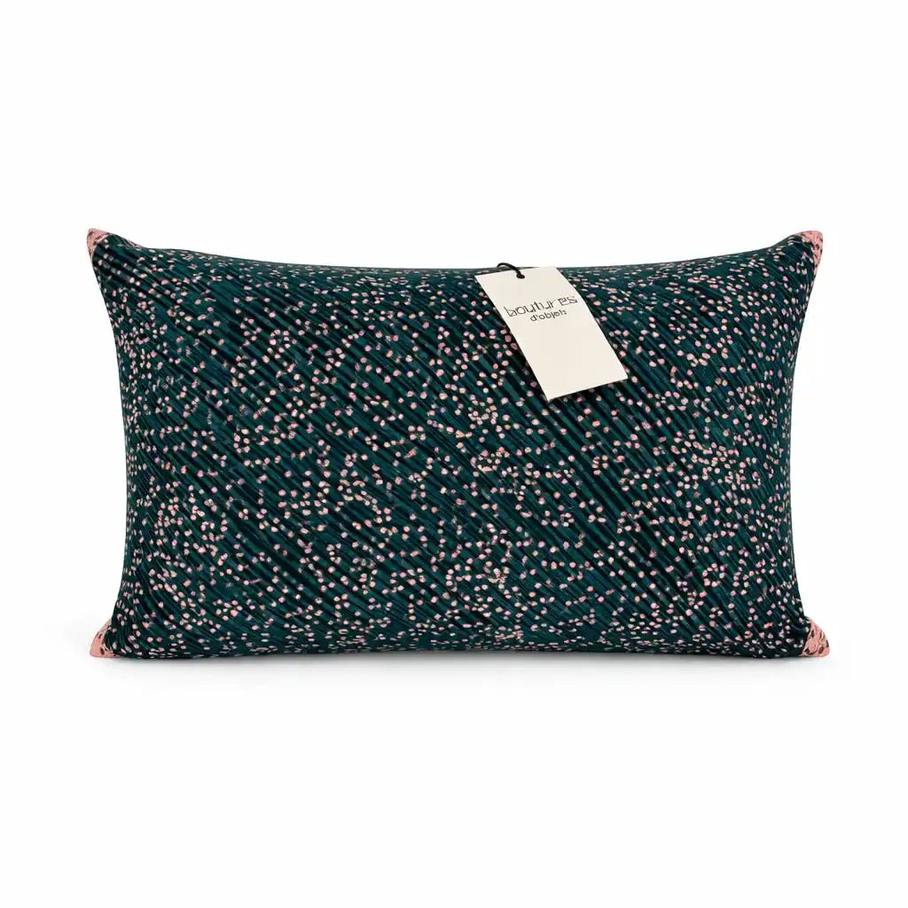 Coussin Herbaé 30x50 en tissu jacquard réversible, vue de dos