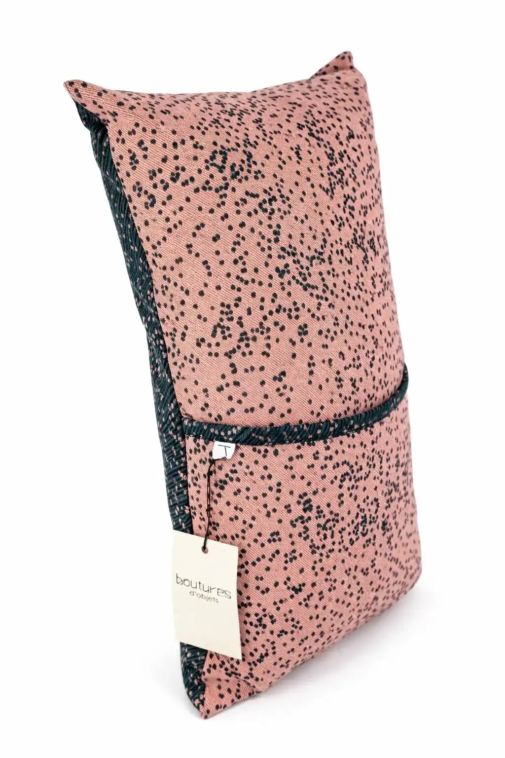 Coussin Herbaé 30x50 en tissu jacquard réversible, vue d'ambiance
