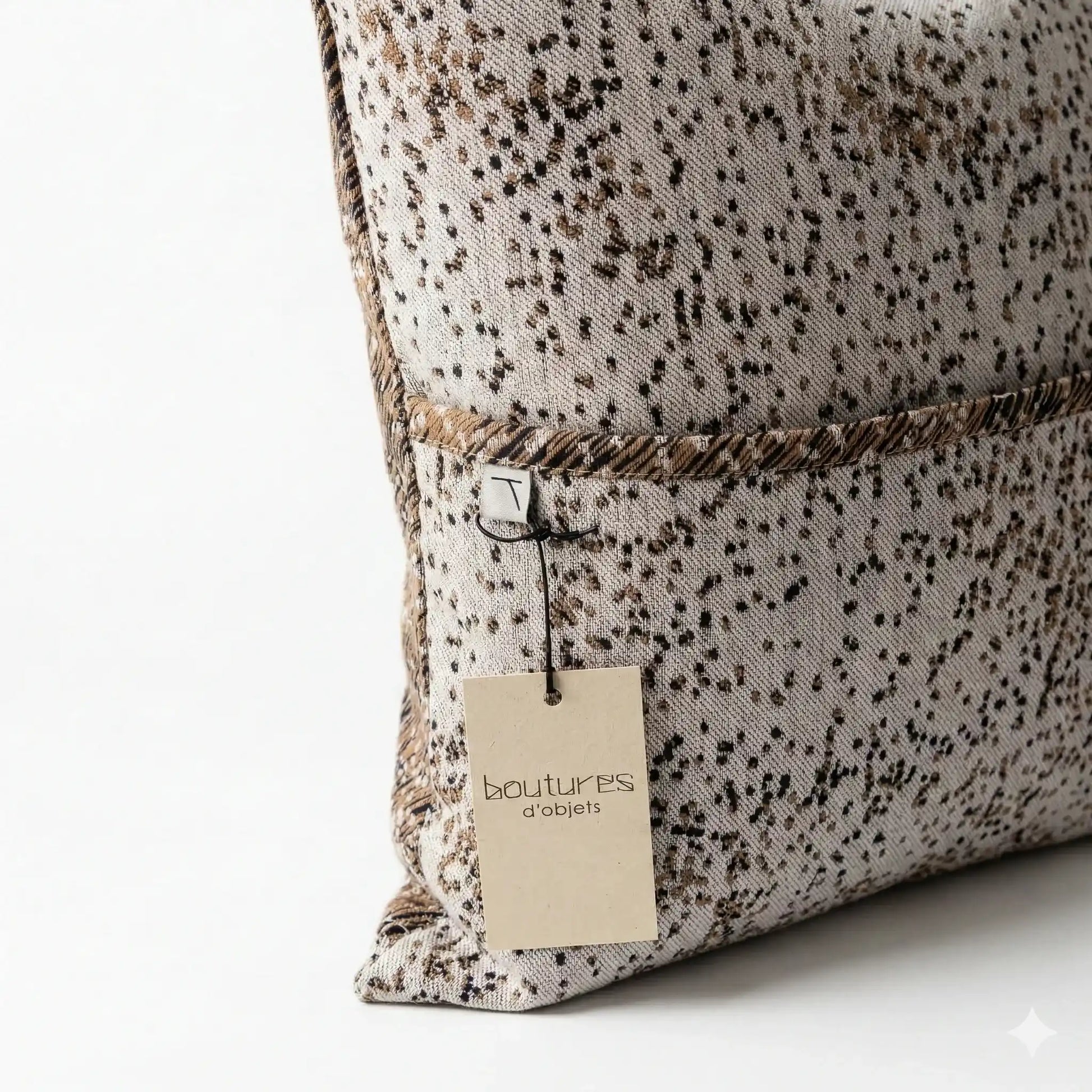 Coussin Herbaé 40x40 en tissu jacquard réversible, couleurs visibles