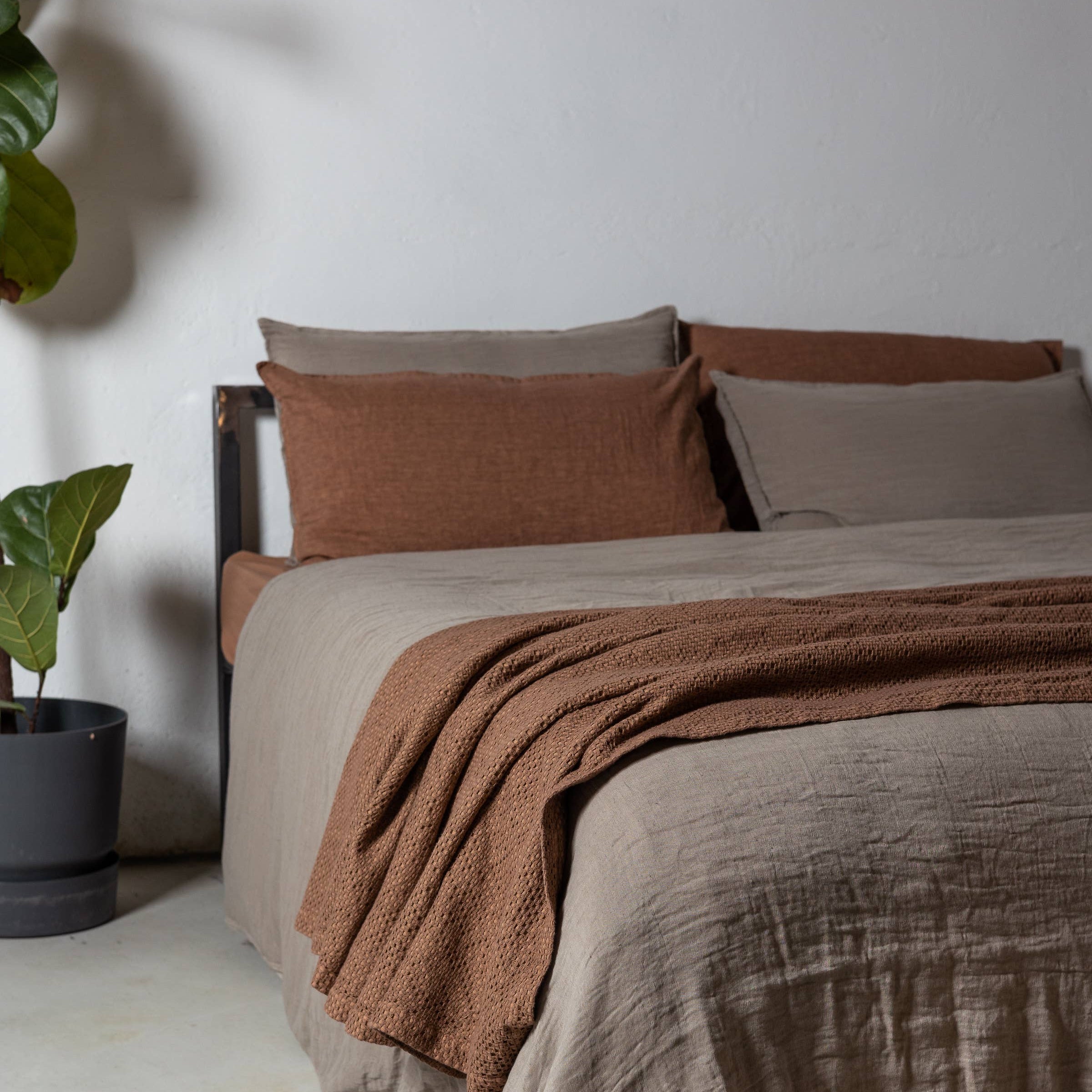 Housse de couette LUX en satin de lin et coton