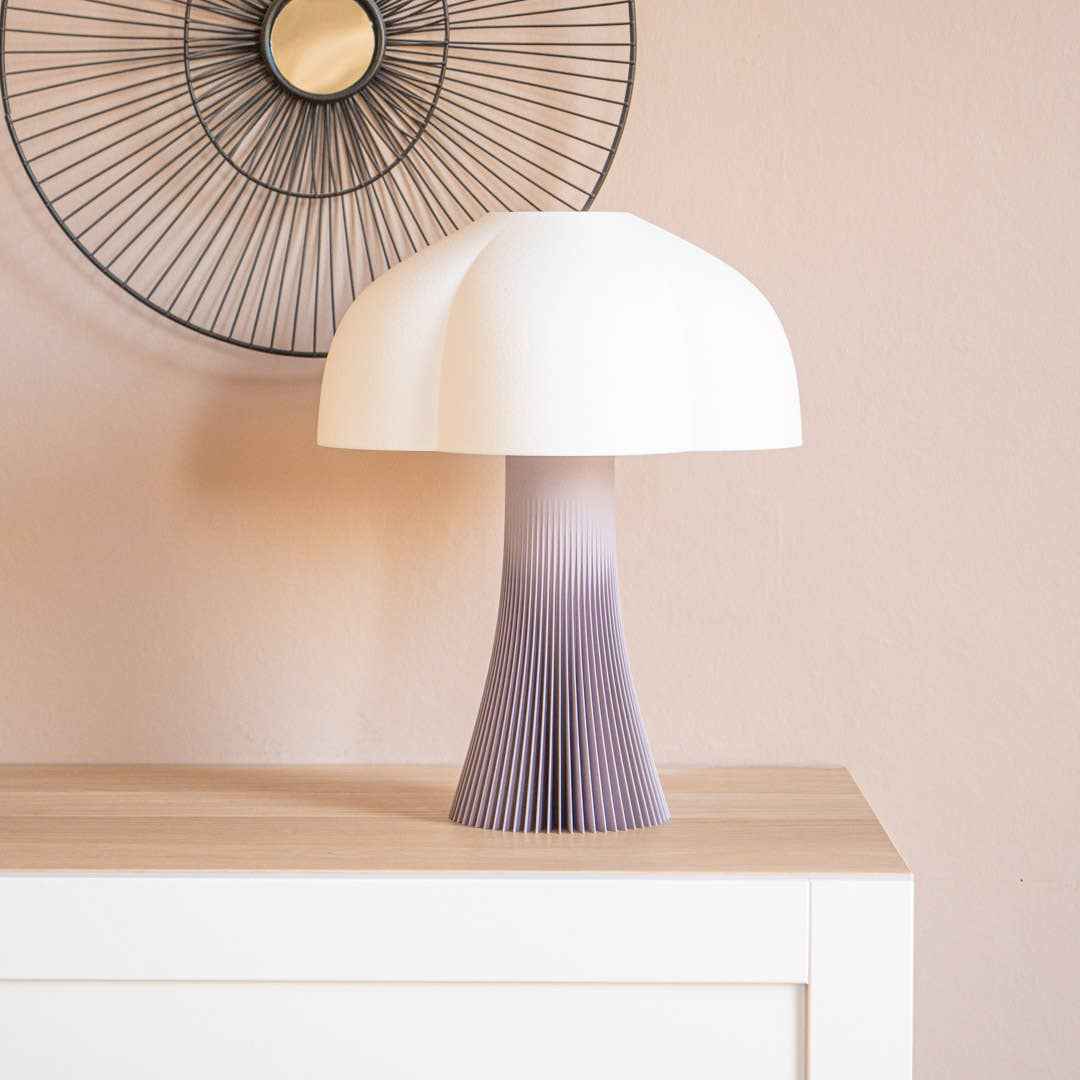 Lampe de chevet Arborescence, coloris violet pastel