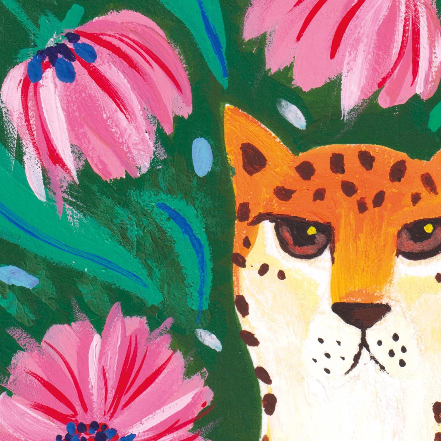 Tirage d’art Guépard fleuri