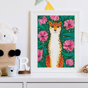 Tirage d’art Guépard fleuri