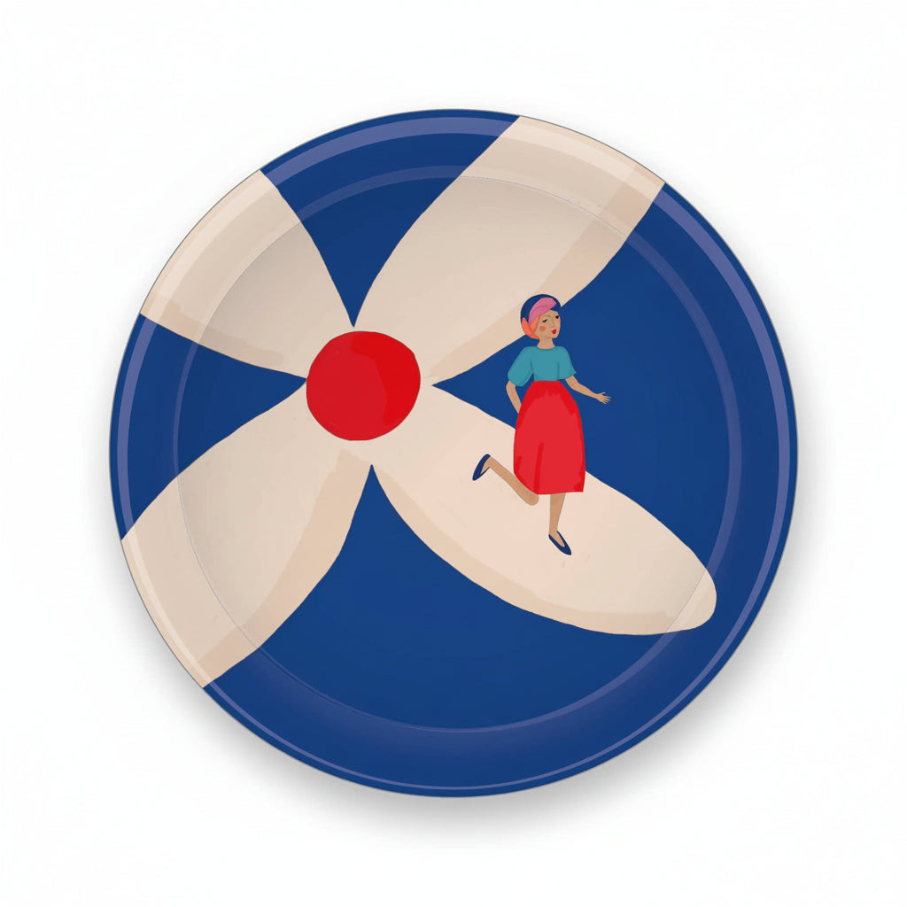 Plateau rond Fleur en bois