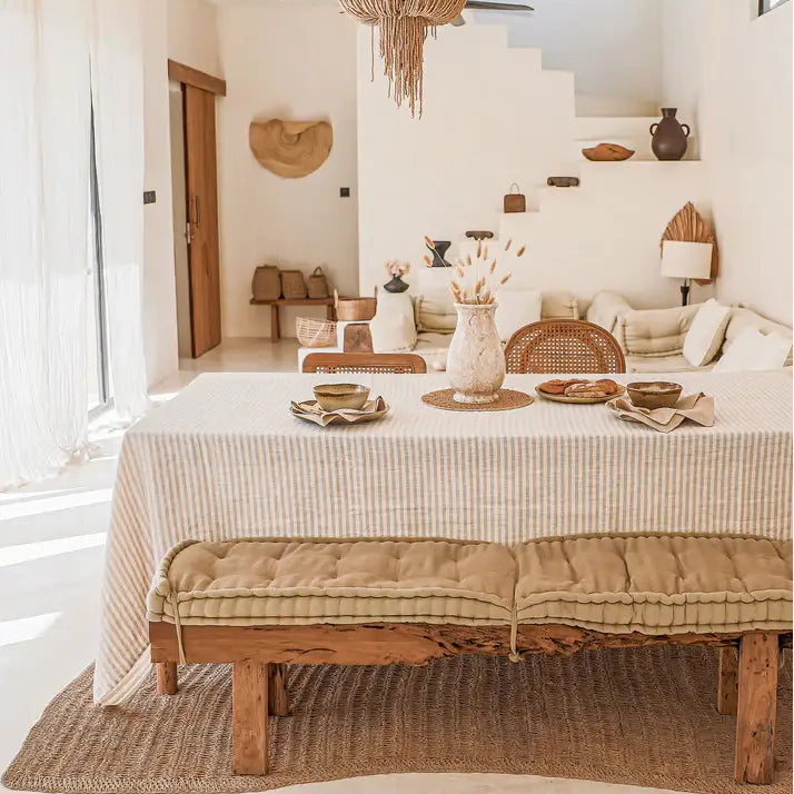 Nappe en lin rayures