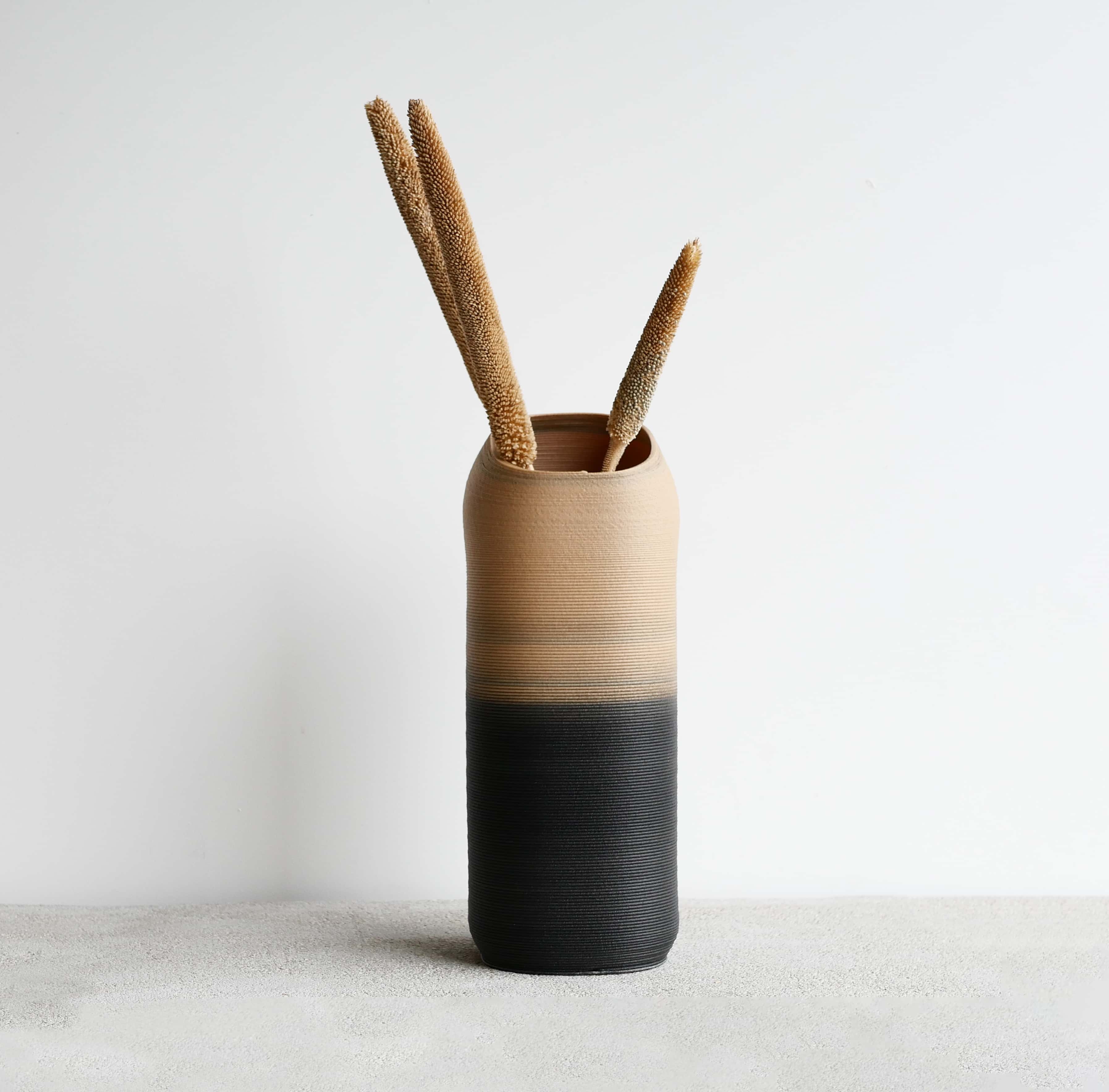 Vase DUNE en bois recyclé, coloris naturel