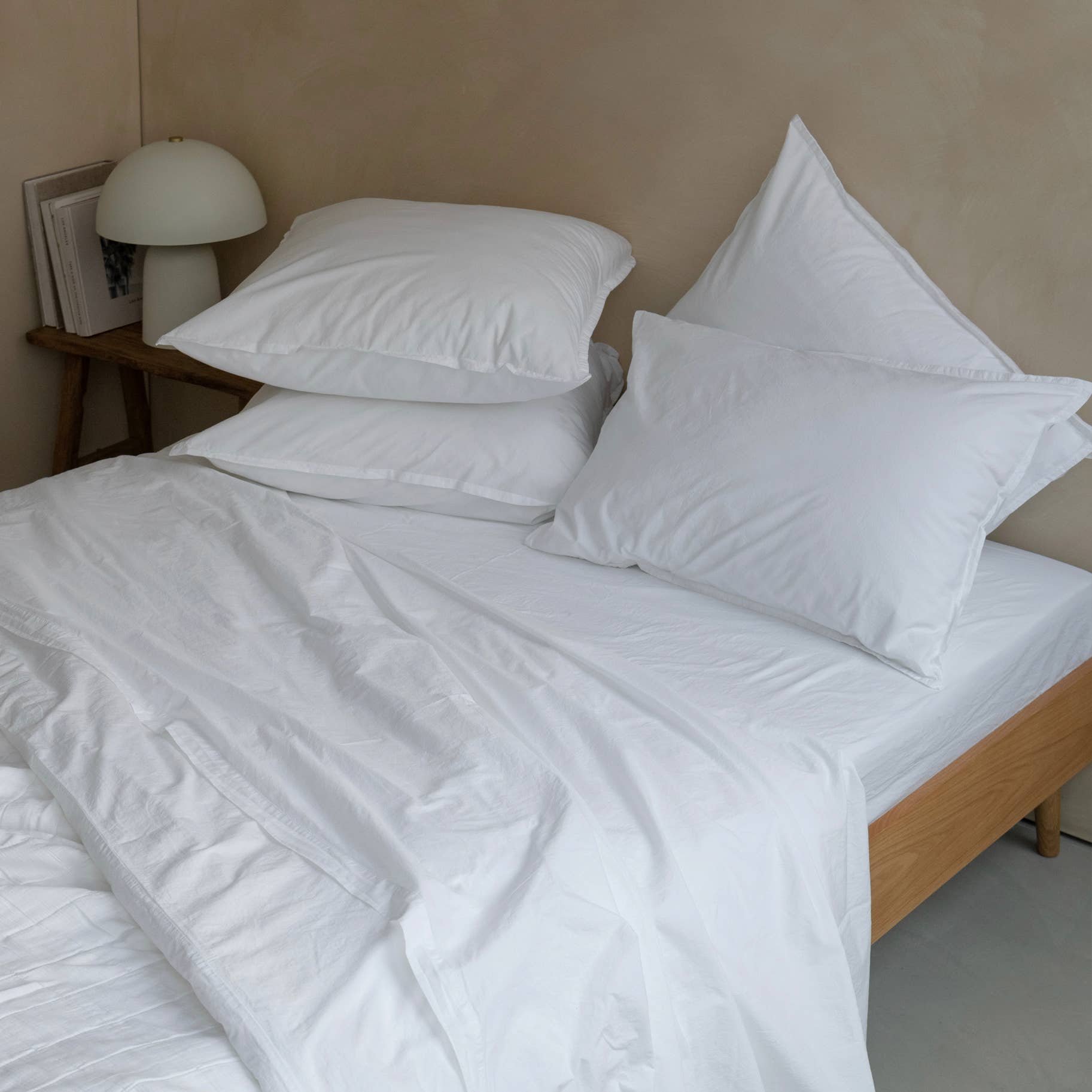 Drap housse OONA en percale de coton lavé