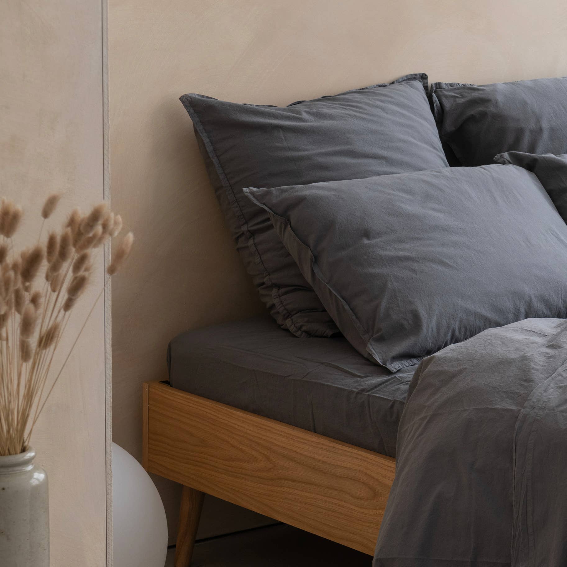 Drap housse OONA en percale de coton lavé