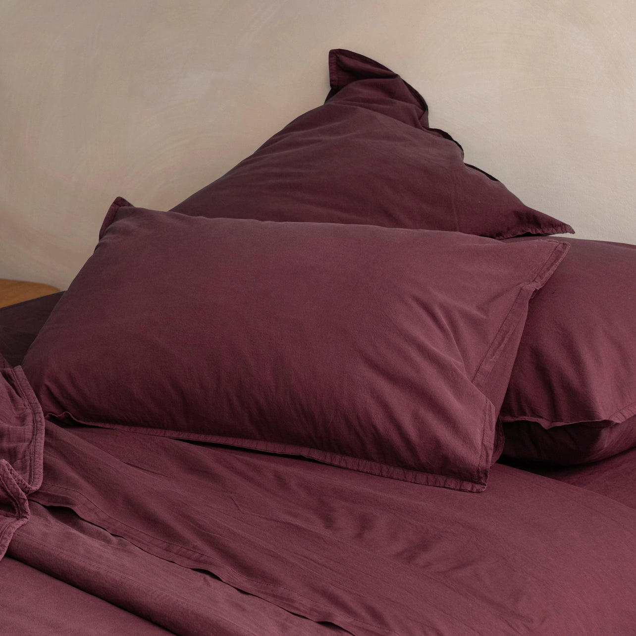 Taie d’oreiller OONA en percale de coton lavé