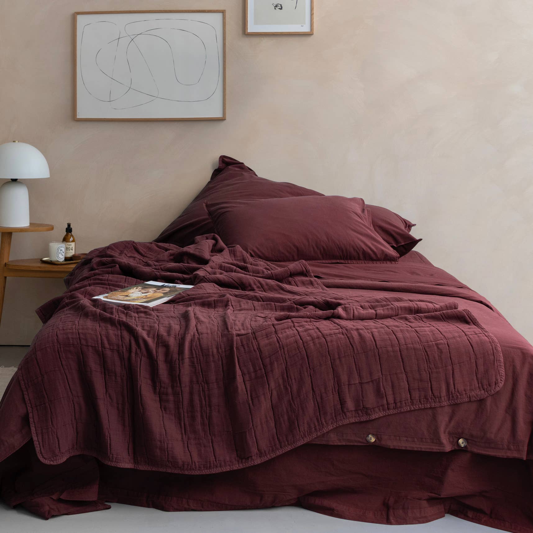 Housse de couette OONA en percale de coton lavé