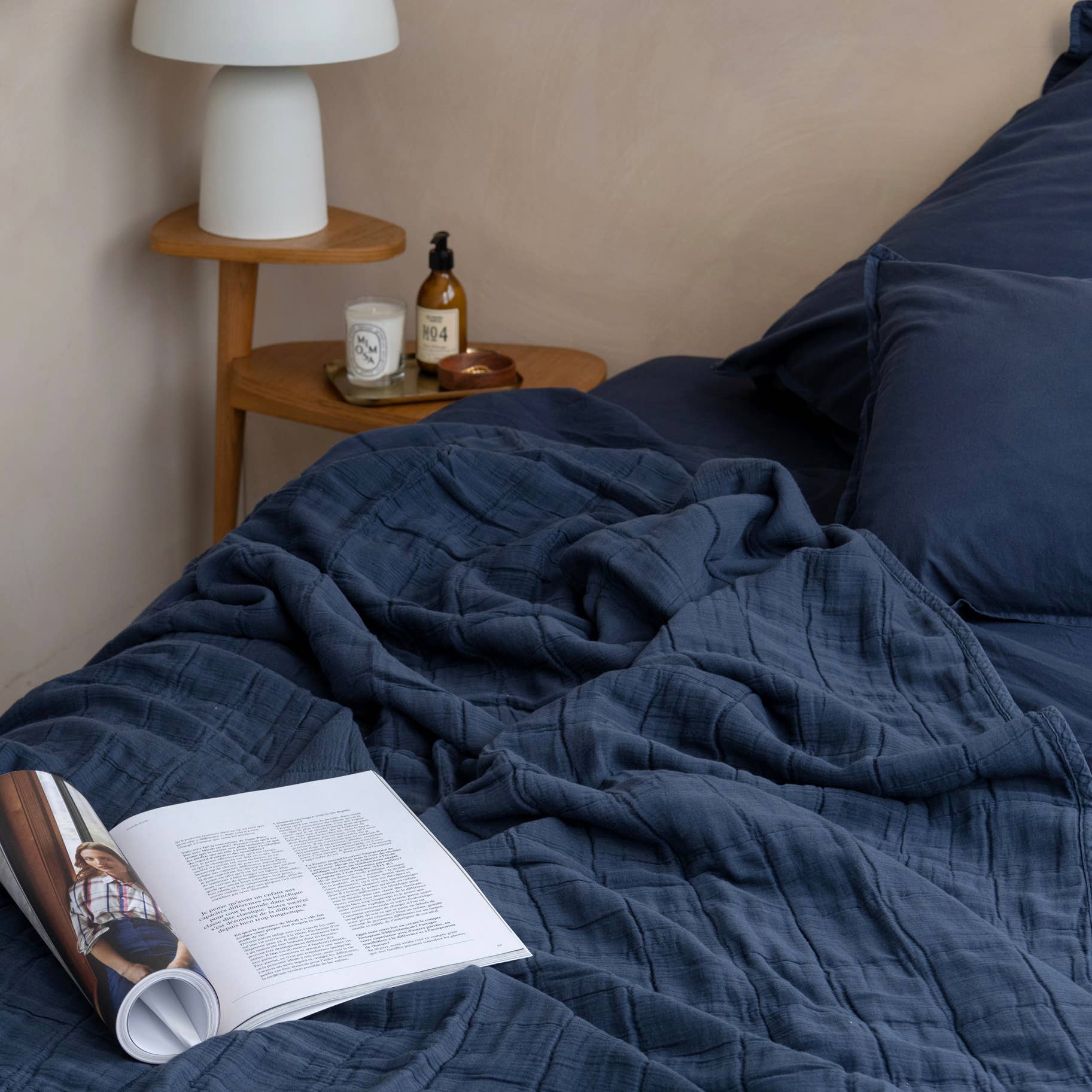 Plaid en gaze de coton matelassée