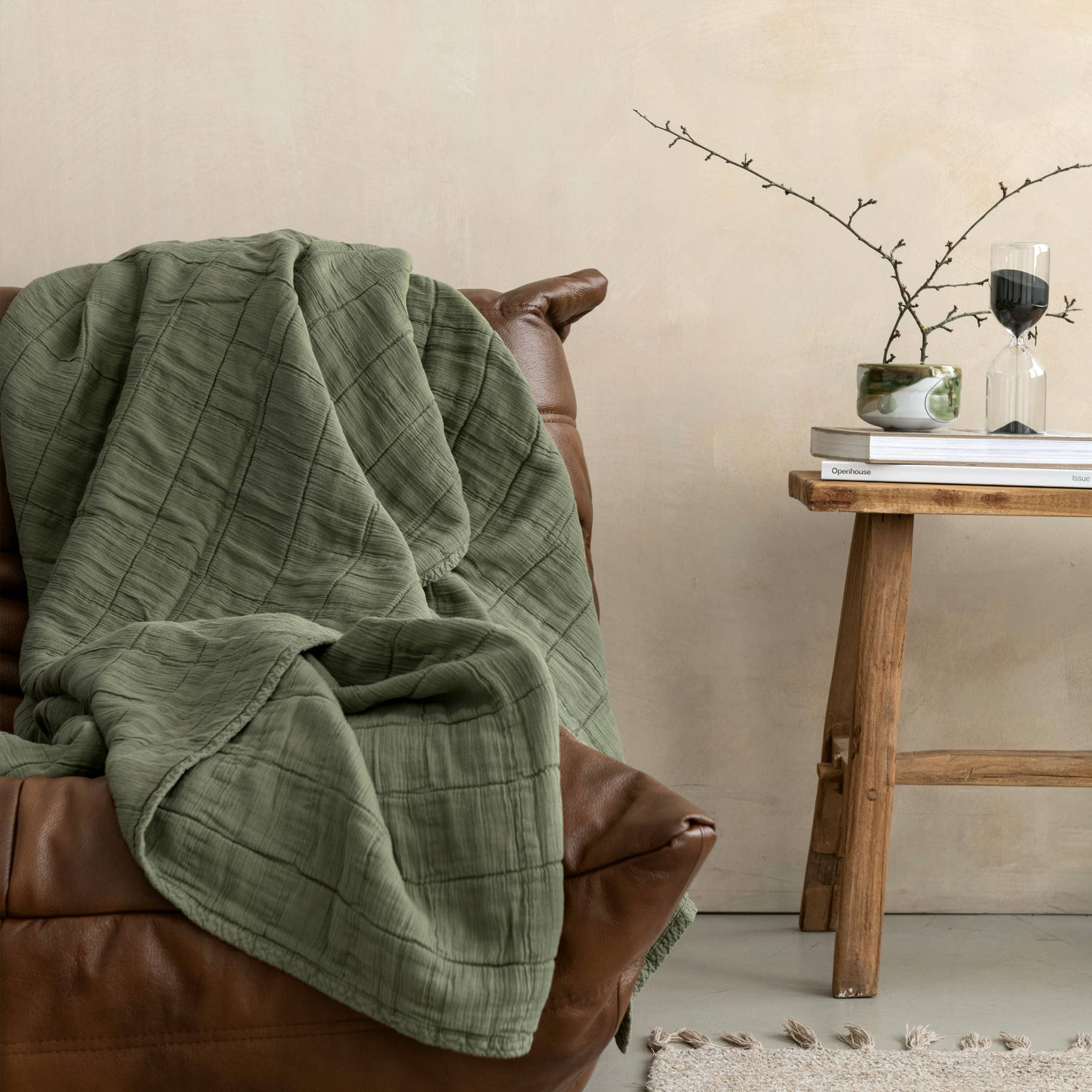 Plaid en gaze de coton matelassée