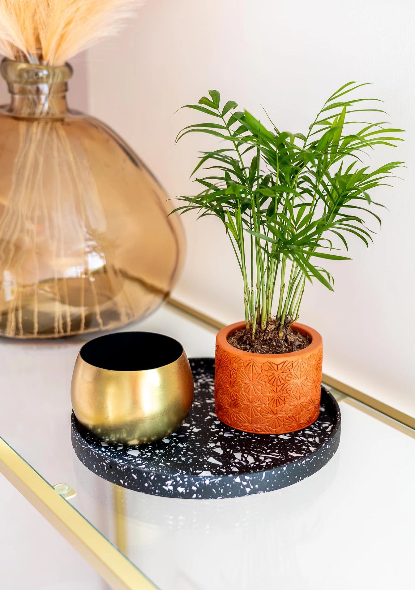 Plateau terrazzo noir & blanc