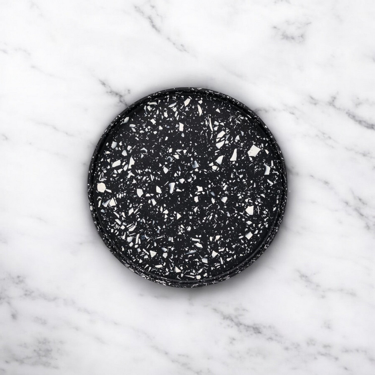 Plateau terrazzo noir & blanc