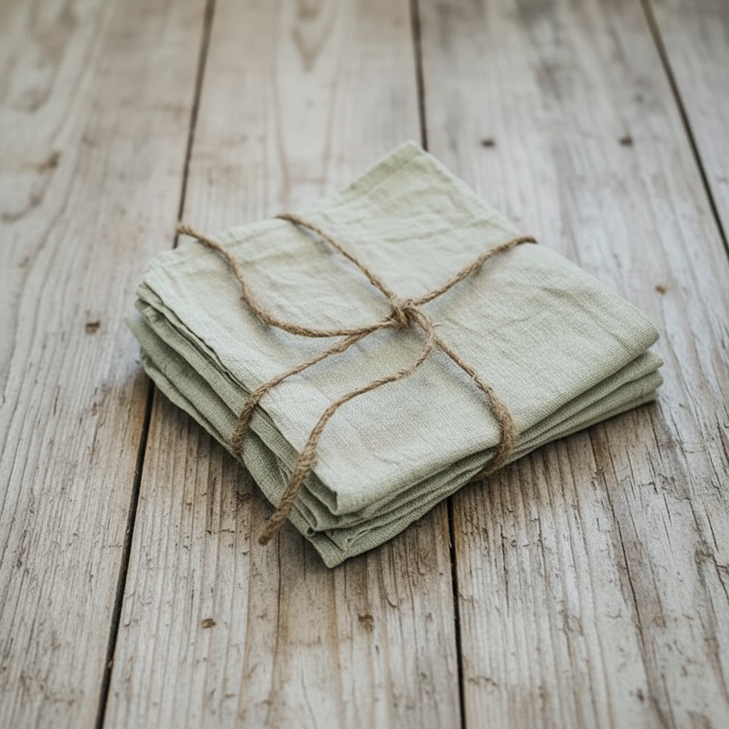 Serviette en lin lavé tissée – 40x40 cm