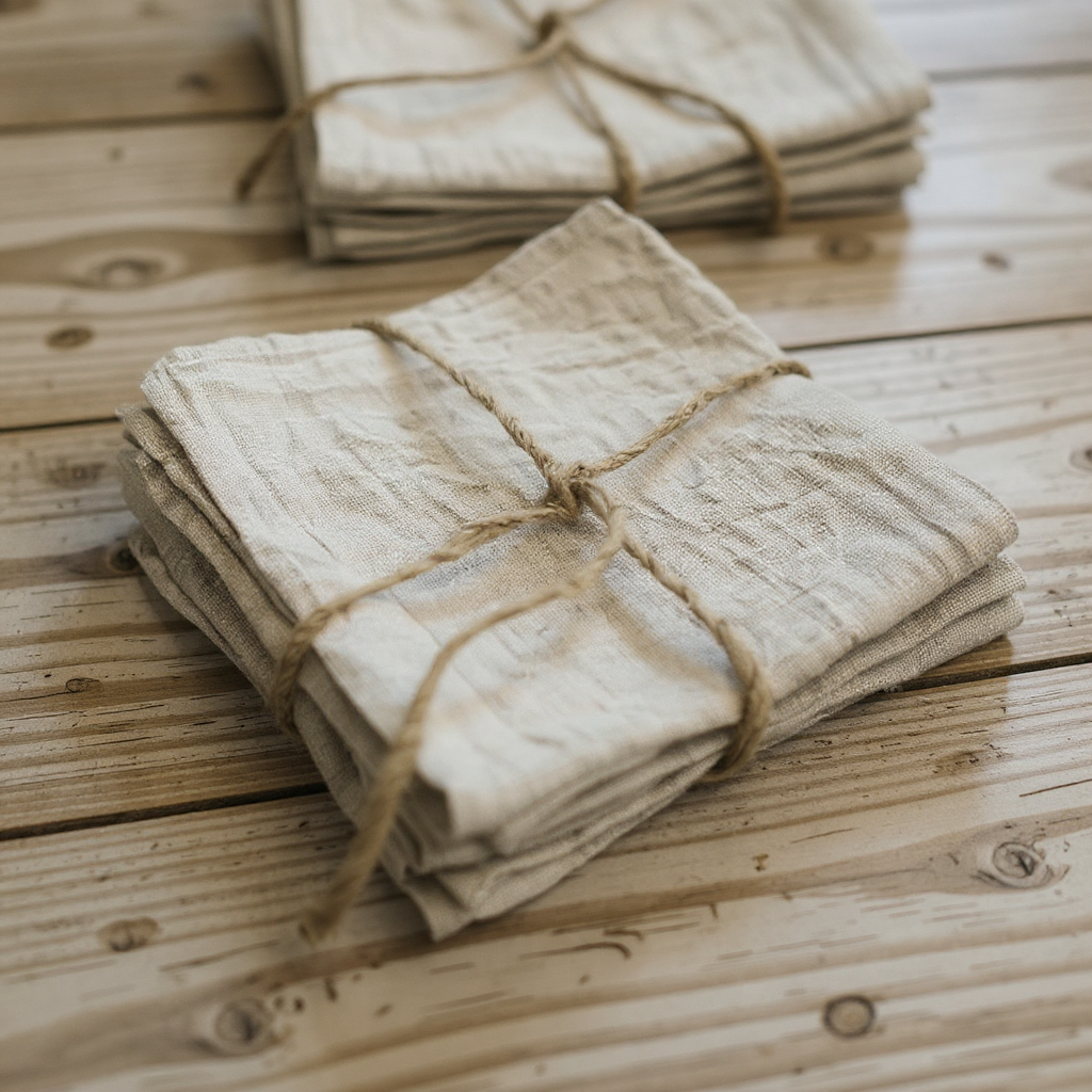 Serviette en lin lavé tissée – 40x40 cm