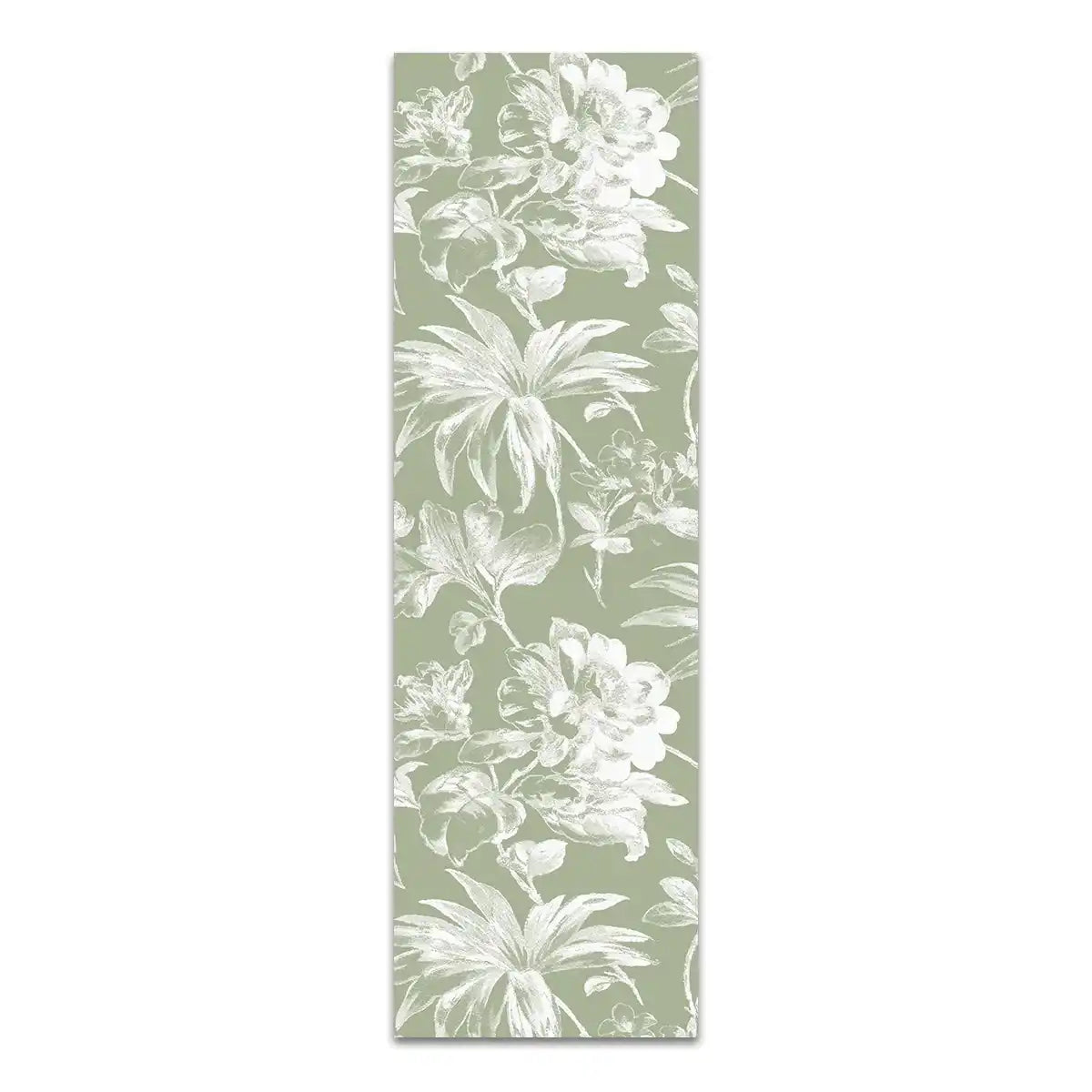 Toile de chilienne florale coloris vert, détail du motif