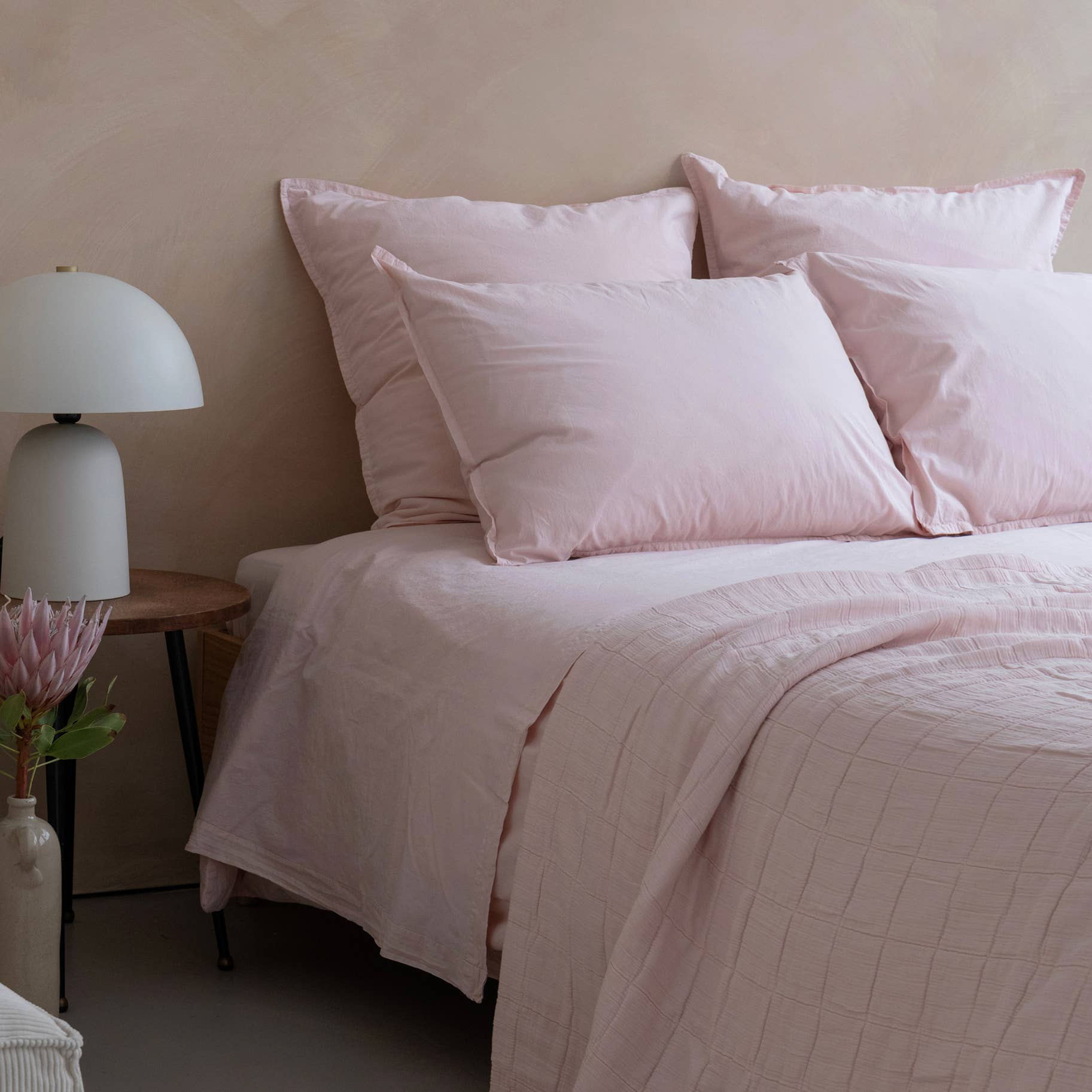 Drap housse OONA en percale de coton lavé