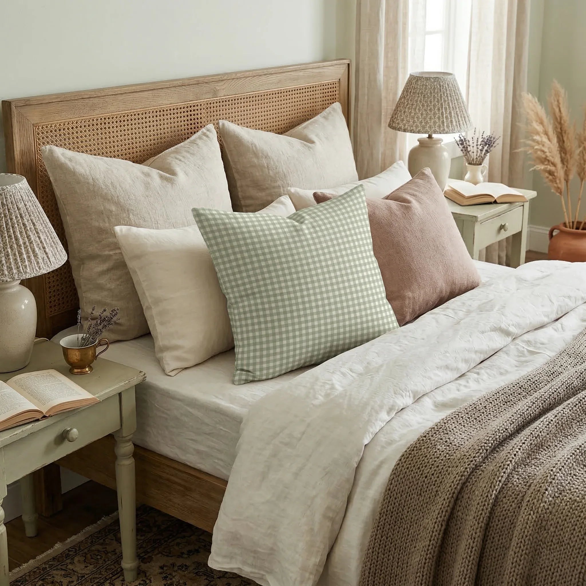 Coussin vichy en coton