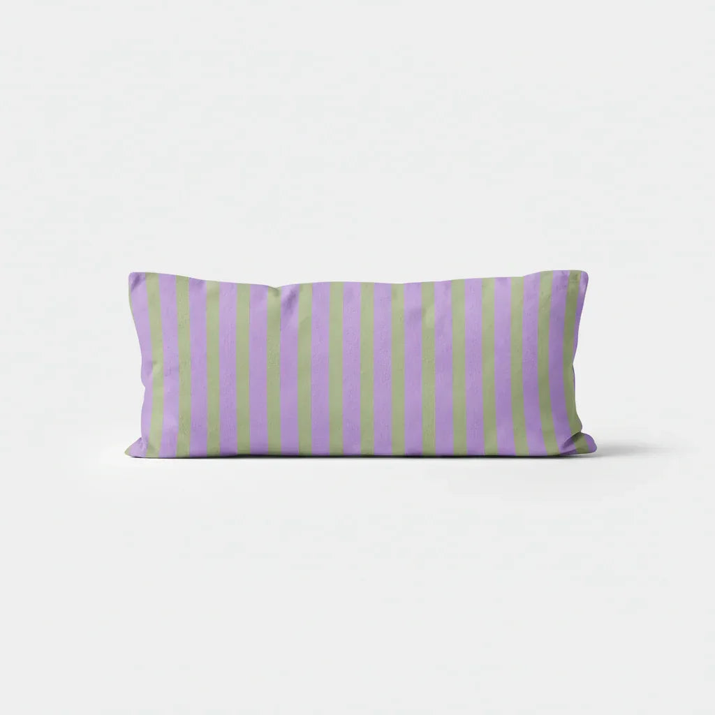 Coussin rayé en coton