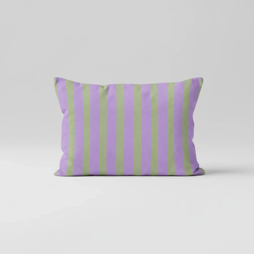 Coussin rayé en coton