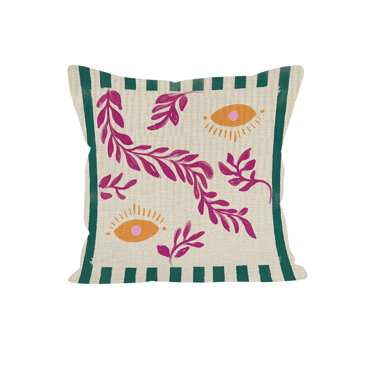 Coussin décoratif œil botanique - 40x40 cm