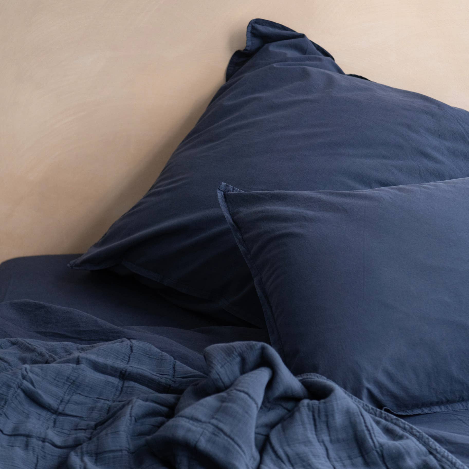 Taie d’oreiller OONA en percale de coton lavé