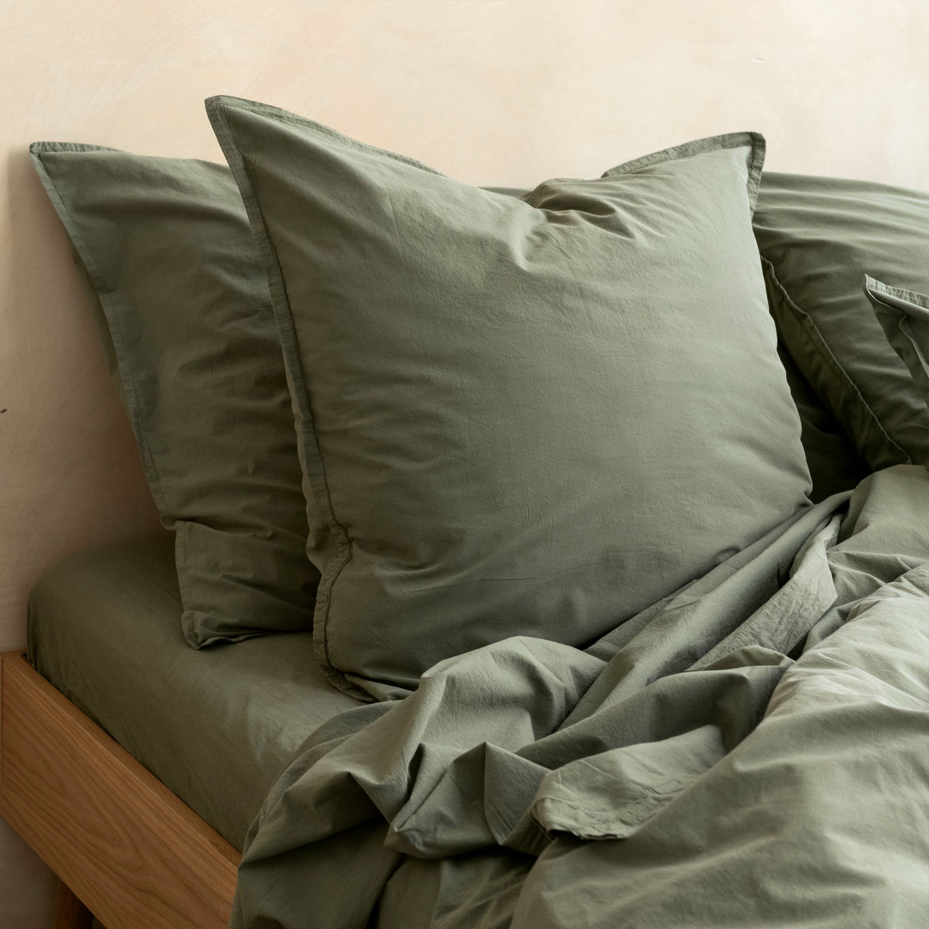 Taie d’oreiller OONA en percale de coton lavé