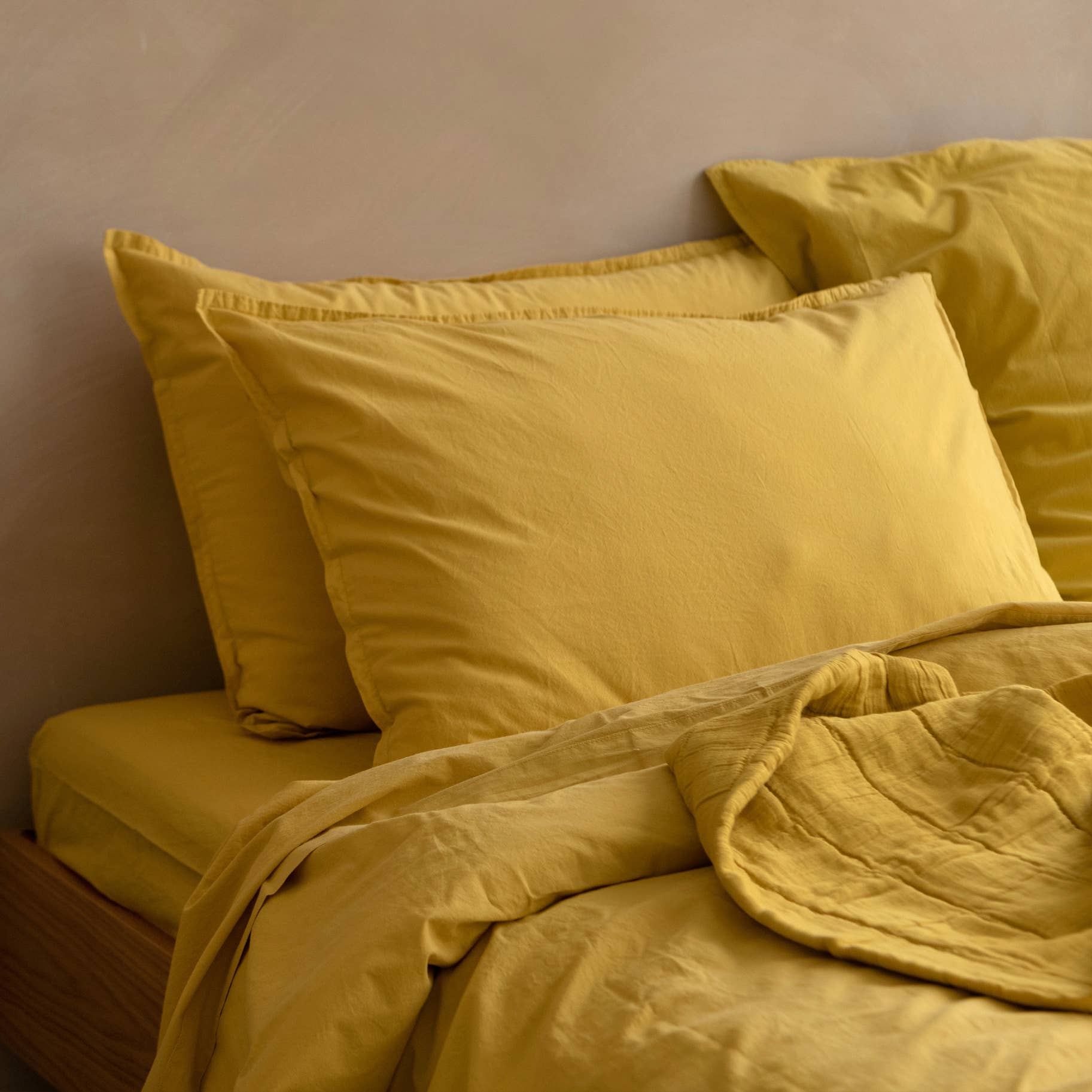Taie d’oreiller OONA en percale de coton lavé