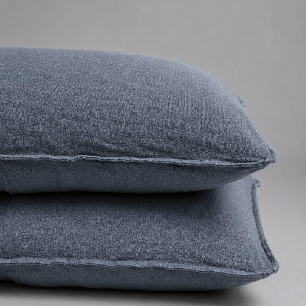 Taie d'oreiller LUX en satin de lin et coton