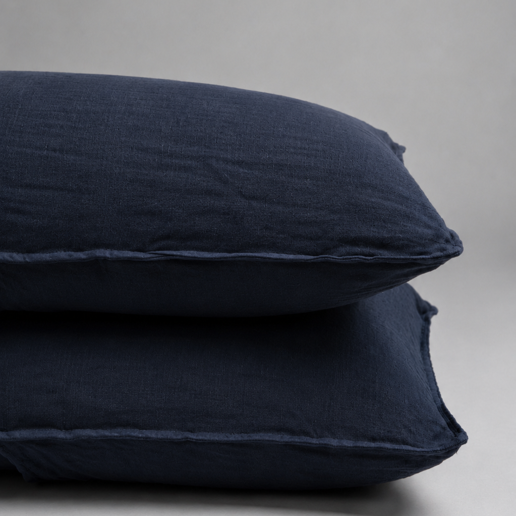 Taie d'oreiller LUX en satin de lin et coton