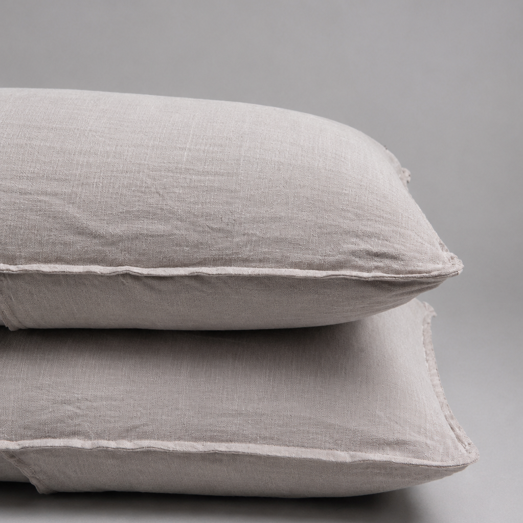 Taie d'oreiller LUX en satin de lin et coton