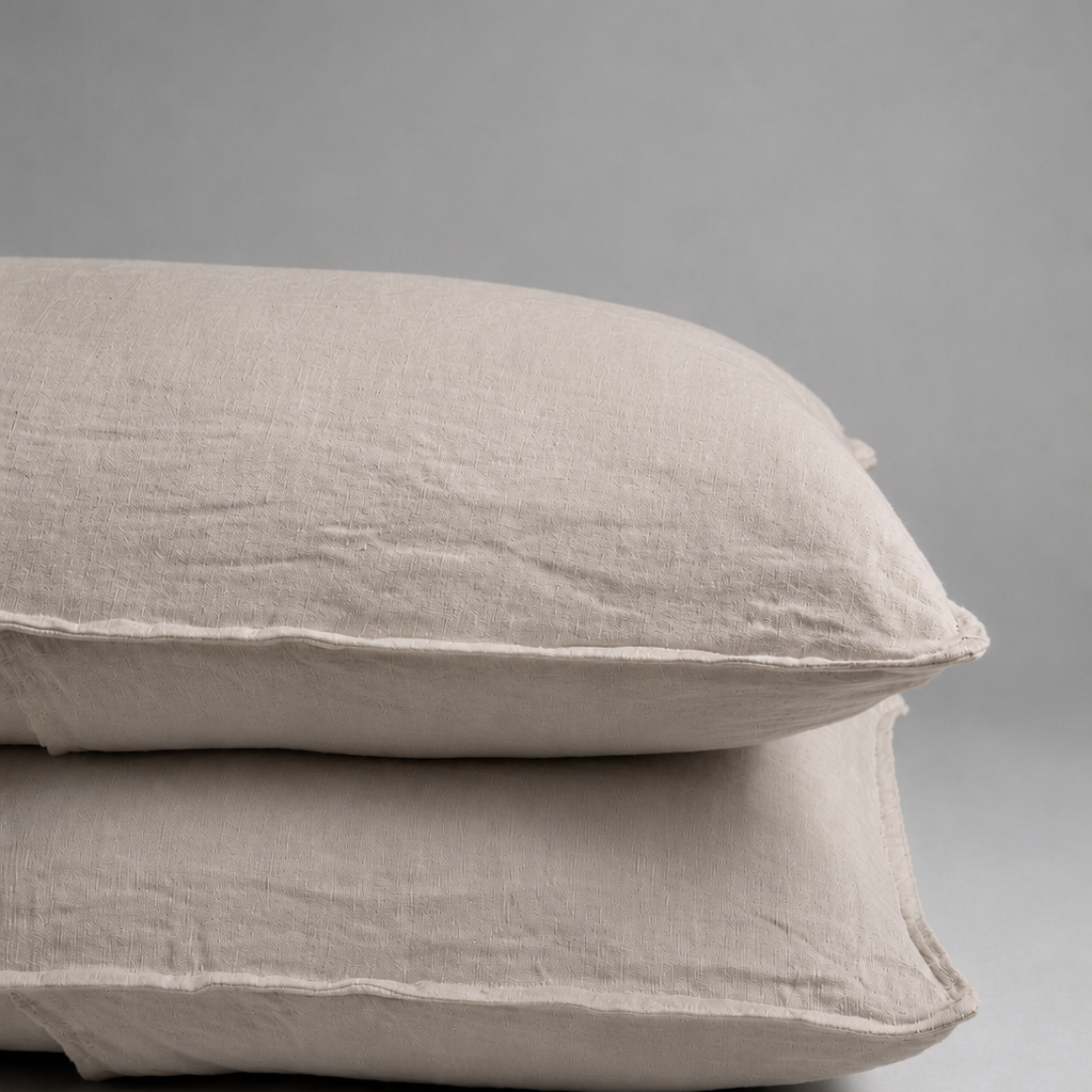 Taie d'oreiller LUX en satin de lin et coton
