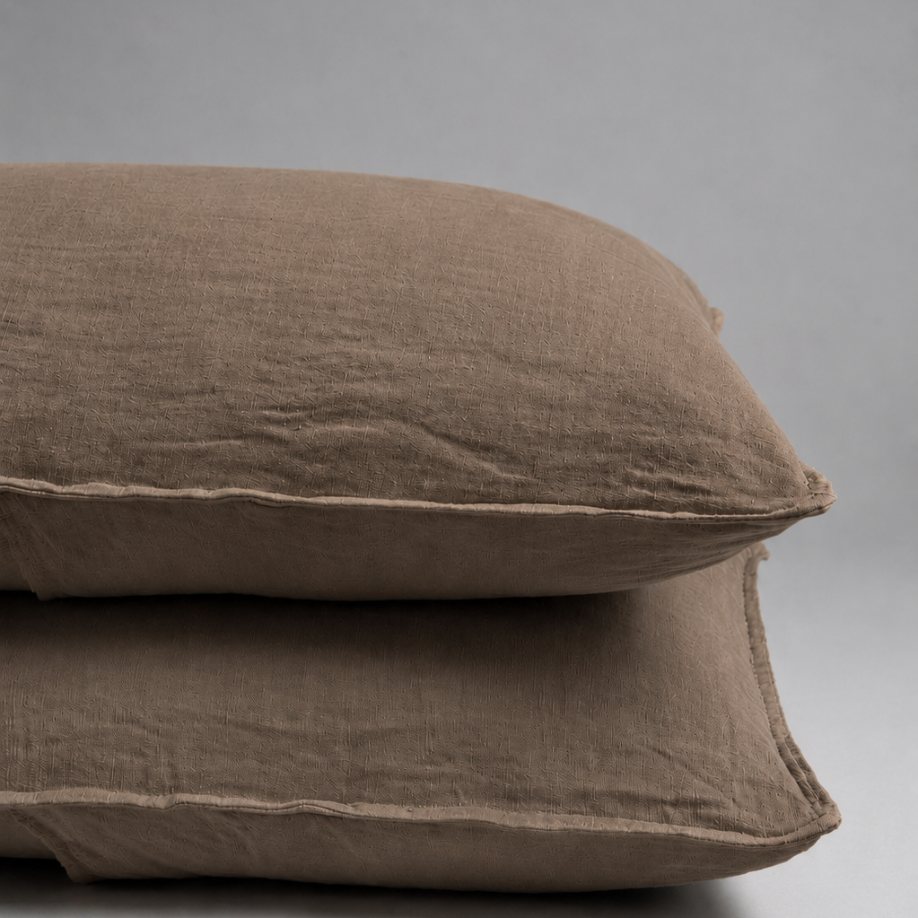 Taie d'oreiller LUX en satin de lin et coton