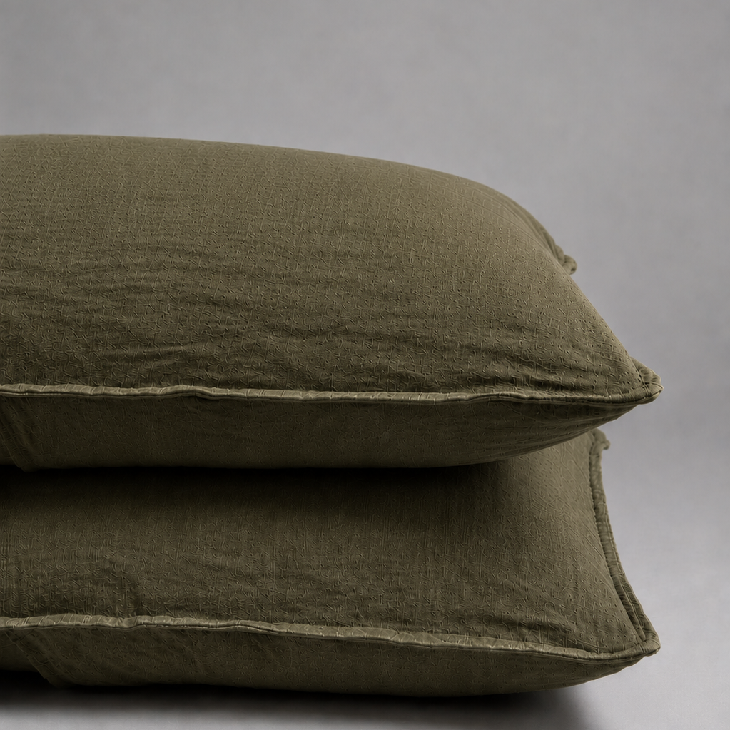 Taie d'oreiller LUX en satin de lin et coton