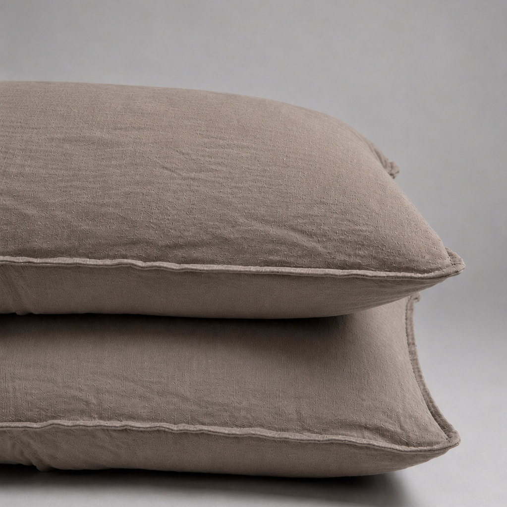 Taie d'oreiller LUX en satin de lin et coton