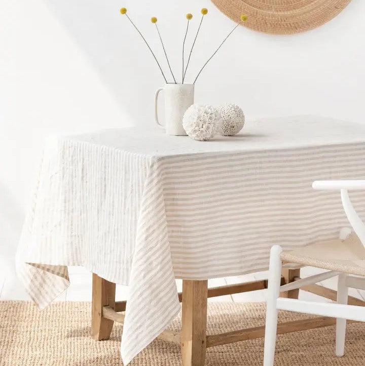 Nappe en lin rayures