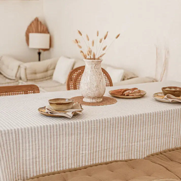 Nappe en lin rayures