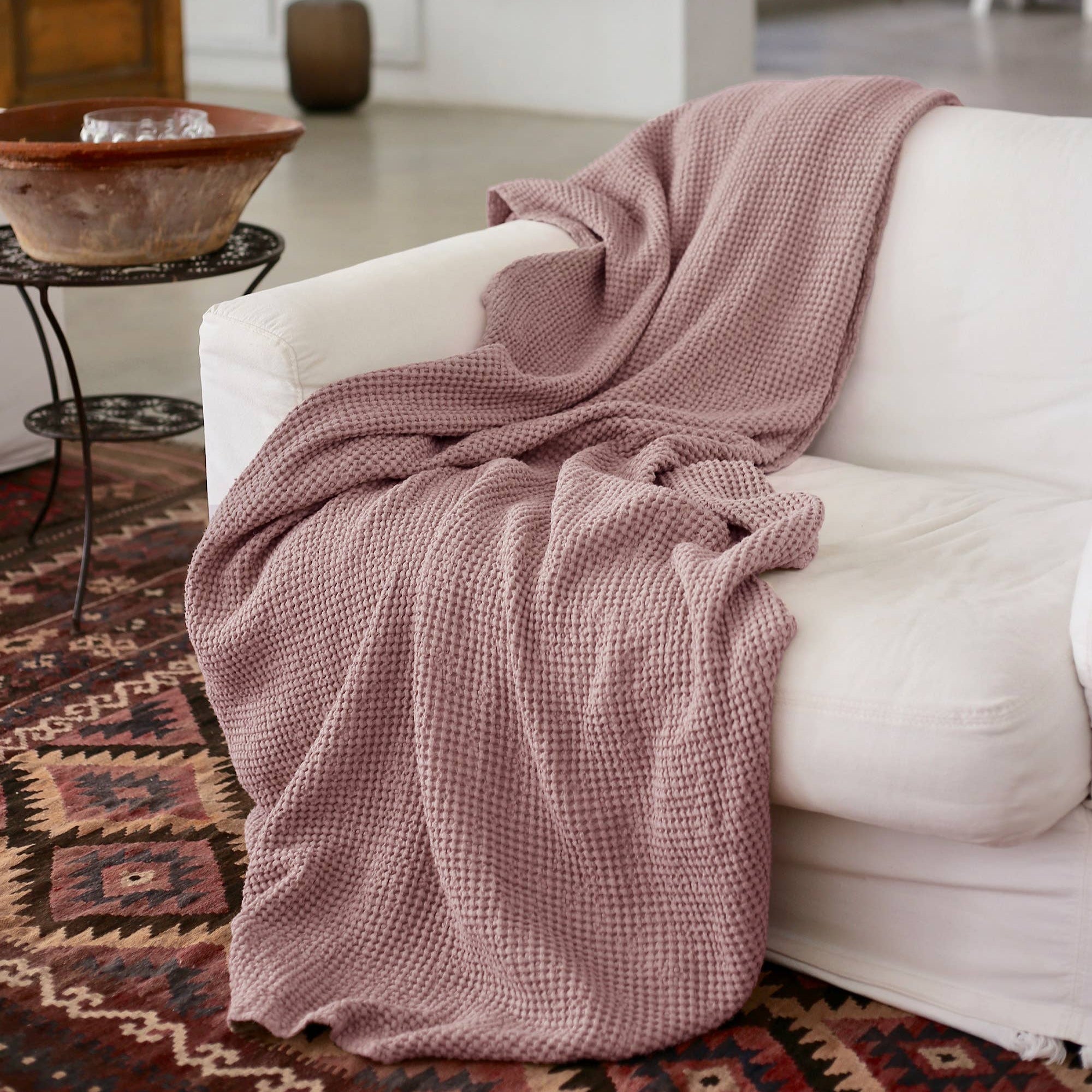 Plaid gaufré en lin