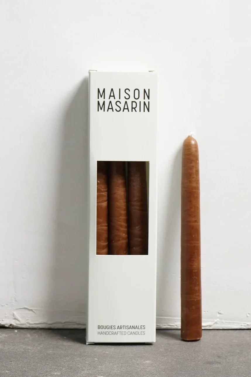 Boite de 3 bougies longues marron